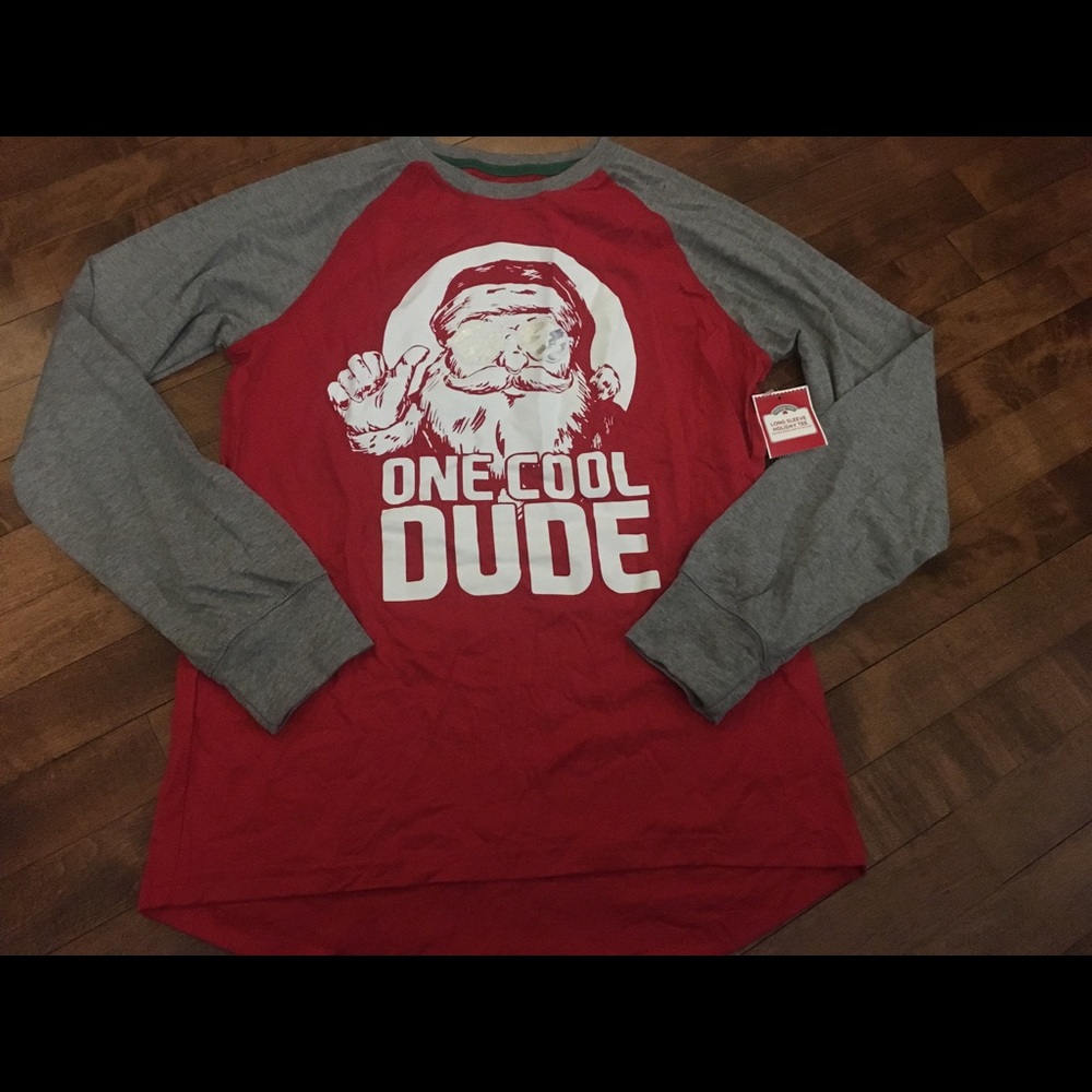 Youth NWT Holiday Santa Long Sleeve T-Shirt XXL